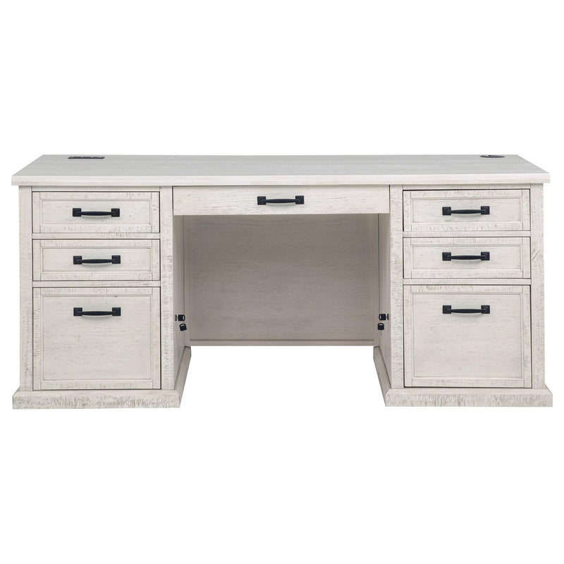 Altidore 68-inch 7-drawer Executive Home Office Desk Distressed White - 800796