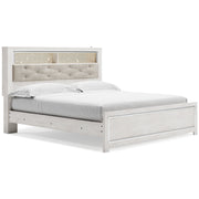 Altyra King Panel Bookcase Bed with Mirrored Dresser, Chest and 2 Nightstands in White from Ashley - Luna Furniture