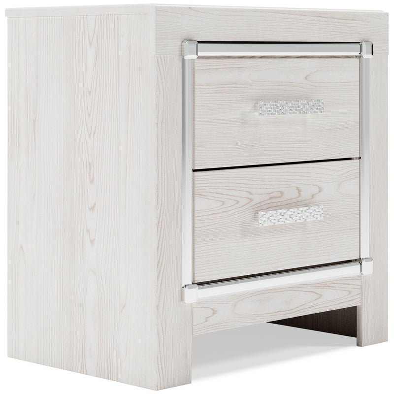 Altyra Queen Panel Bed with Mirrored Dresser and 2 Nightstands in White - PKG009420