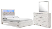 Altyra Queen Panel Storage Bed, Dresser, Mirror and 2 Nightstands - B2640B75