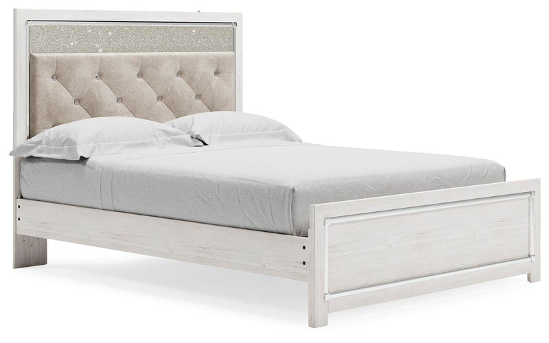 Altyra Queen Upholstered Panel Bed, Dresser and Mirror - B2640B15