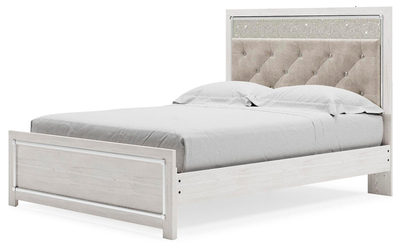 Altyra Queen Upholstered Panel Bed, Dresser and Mirror - B2640B15