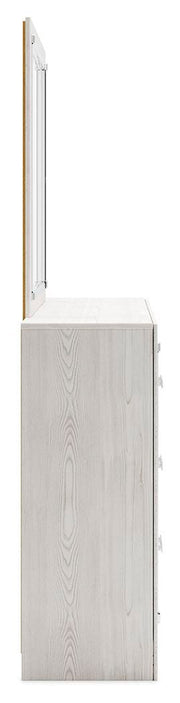 Altyra Queen Upholstered Panel Bed, Dresser and Mirror - B2640B15