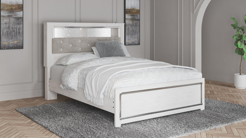 Altyra Queen Upholstered Panel Bed, Dresser and Mirror - B2640B25