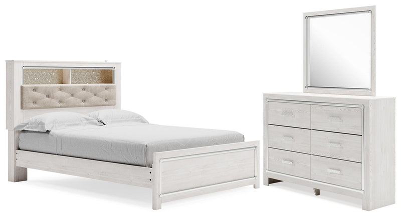 Altyra Queen Upholstered Panel Bed, Dresser and Mirror - B2640B25