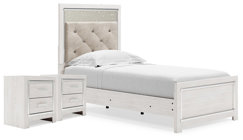Altyra Twin Upholstered Panel Bed and 2 Nightstands - B2640B74