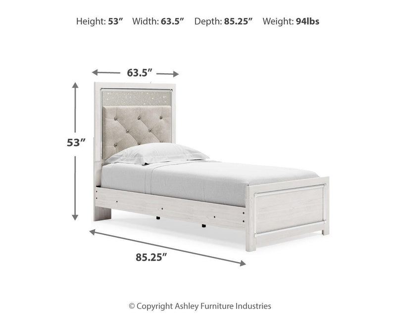 Altyra Twin Upholstered Panel Bed and 2 Nightstands - B2640B74