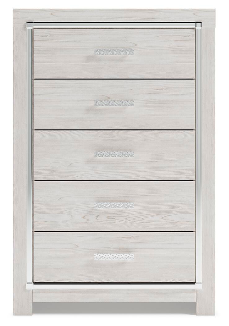 Altyra White King Panel Bed, Chest and 2 Nightstands - B2640B61