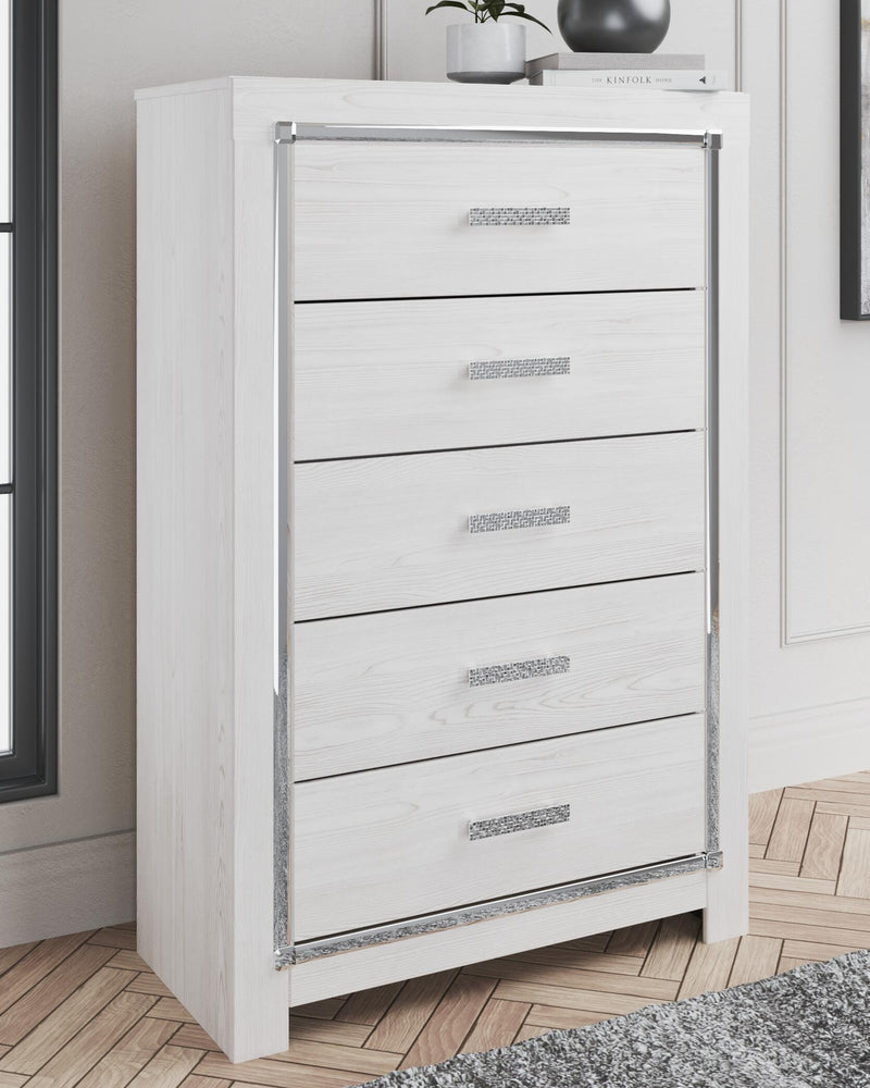 Altyra White King Panel Bed, Chest and 2 Nightstands - B2640B61