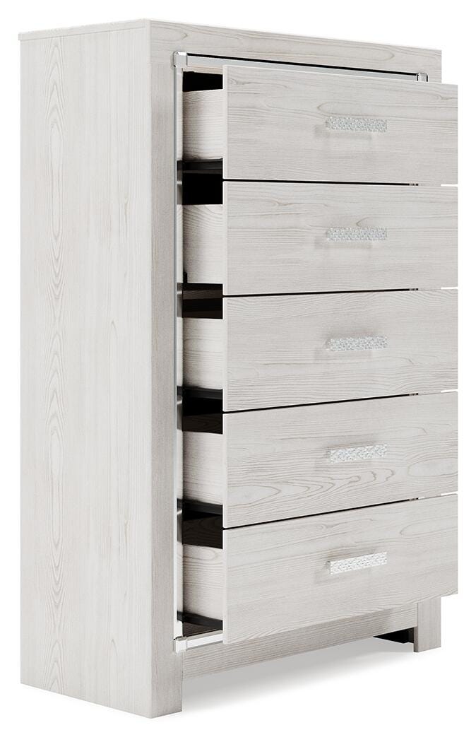 Altyra White King Panel Bed, Chest and 2 Nightstands - B2640B61