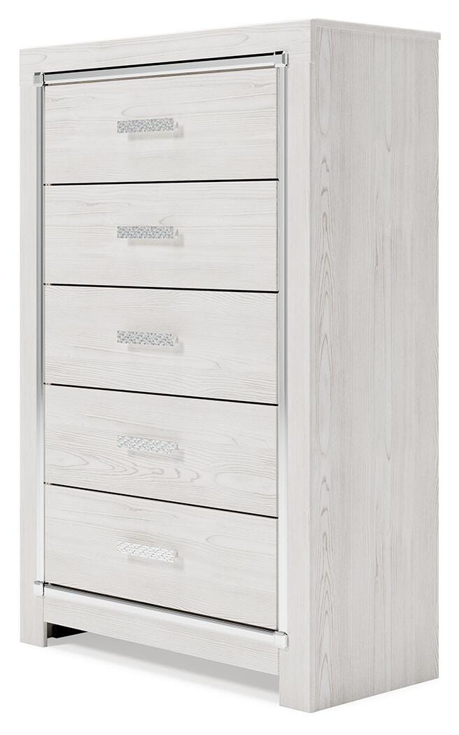 Altyra White King Panel Bed, Chest and 2 Nightstands - B2640B61