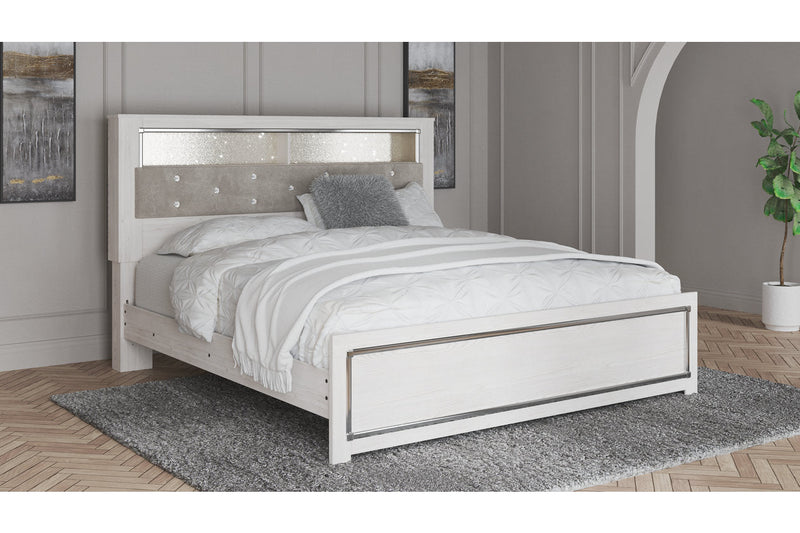 Altyra White King Panel Bookcase Bed - Gate FurnitureKing Bed