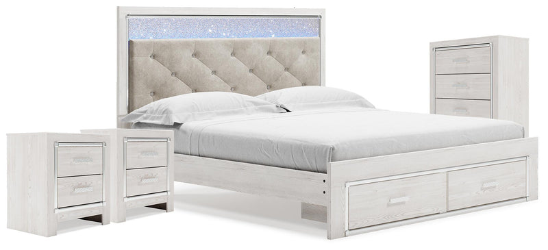 Altyra White King Storage Bed, Chest and 2 Nightstands - B2640B67