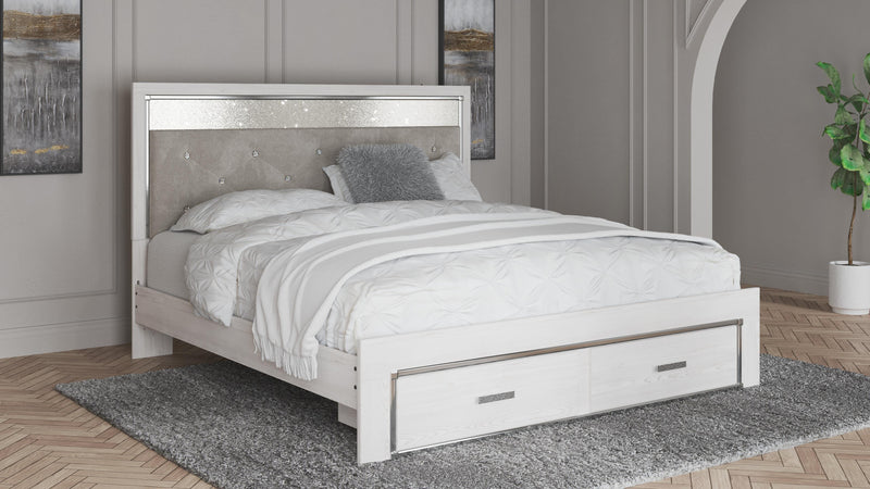 Altyra White King Storage Bed, Chest and 2 Nightstands - B2640B67