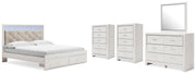 Altyra White King Storage Bed, Dresser, Mirror and 2 Chests - B2640B45