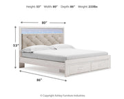 Altyra White King Storage Bed, Dresser, Mirror and 2 Chests - B2640B45