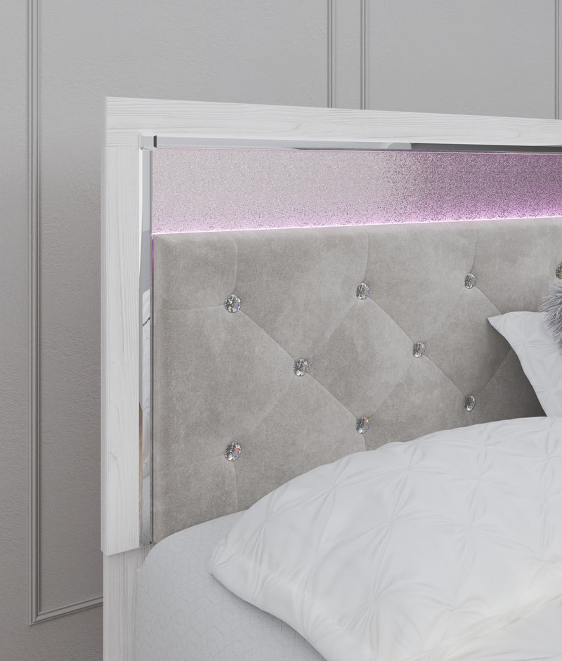 Altyra White King Storage Bed, Dresser, Mirror and 2 Chests - B2640B45