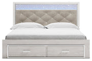Altyra White King Upholstered Storage Bed - Gate FurnitureKing Bed