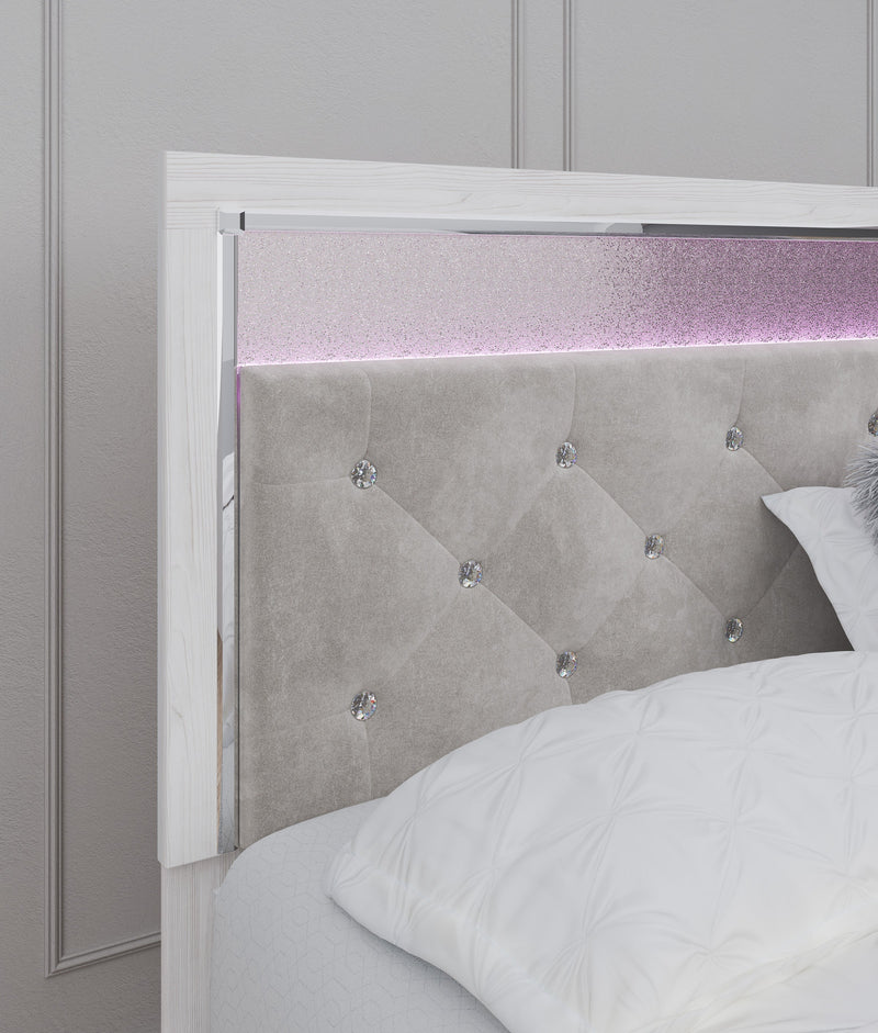 Altyra White LED Upholstered Panel Youth Bedroom Set - Gate FurnitureYouth Bedroom Set