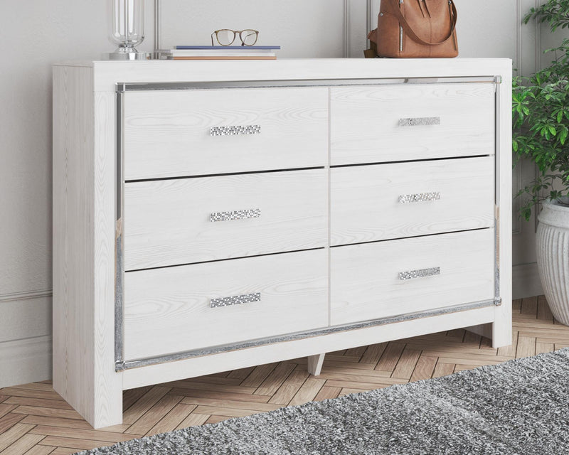 Altyra White Queen Panel Bed, Dresser and Chest - B2640B73