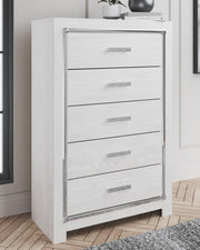 Altyra White Queen Panel Bed, Dresser and Chest - B2640B73