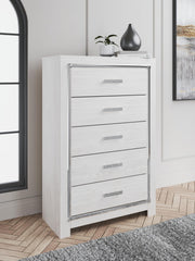 Altyra White Queen Panel Bed, Dresser and Chest - B2640B73