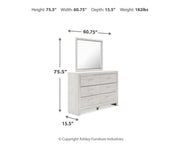 Altyra White Queen Panel Storage Bed, Dresser, Mirror and Chest - B2640B52
