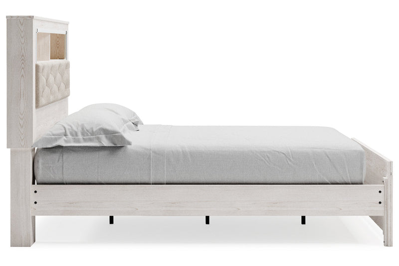 Altyra White Queen Platform Bookcase Bed - Gate FurnitureQueen Bed