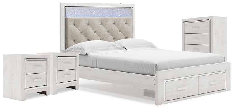 Altyra White Queen Storage Bed, Chest and 2 Nightstands - B2640B68