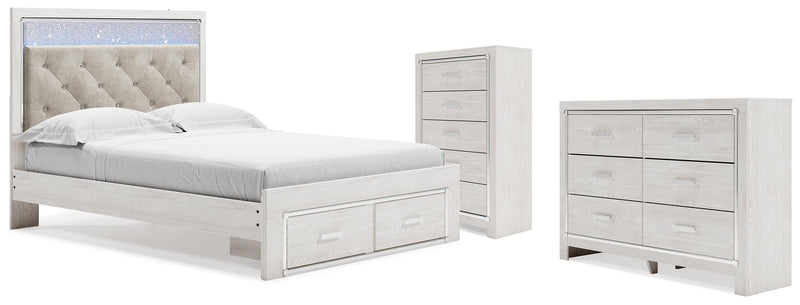 Altyra White Queen Storage Bed, Dresser and Chest - B2640B64