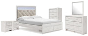 Altyra White Queen Storage Bed, Dresser Mirror, Chest and 2 Nightstands - B2640B72