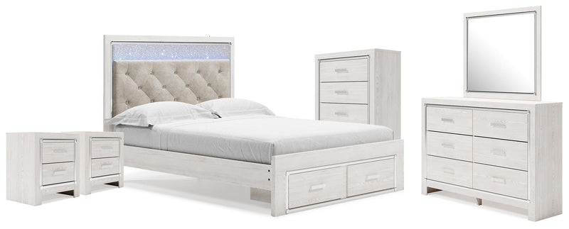Altyra White Queen Storage Bed, Dresser Mirror, Chest and 2 Nightstands - B2640B72