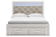 Altyra White Queen Upholstered Storage Bed - Gate FurnitureQueen Bed