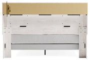 Altyra White Upholstered Bookcase LED King Panel Bed - Gate FurnitureKing Bed