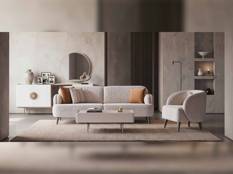 Alvin 4-pieces (2 Sofa & 2 Chair) Livingroom in Cream - 200-ELI-ALV-P8-02-3311