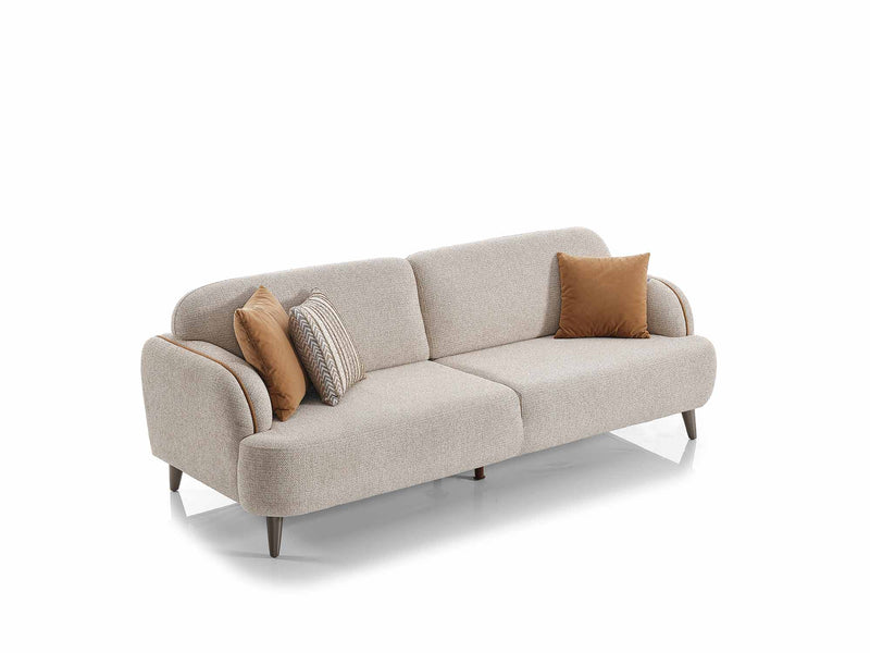 Alvin 4-pieces (2 Sofa & 2 Chair) Livingroom in Cream - Brown - 200-ELI-ALV-P8-02-T-885-3311