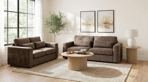 Amador 2-piece Chenille Upholstered Track Arm Sofa Set Chocolate - 511234-S2