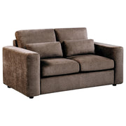 Amador 2-piece Chenille Upholstered Track Arm Sofa Set Chocolate - 511234-S2