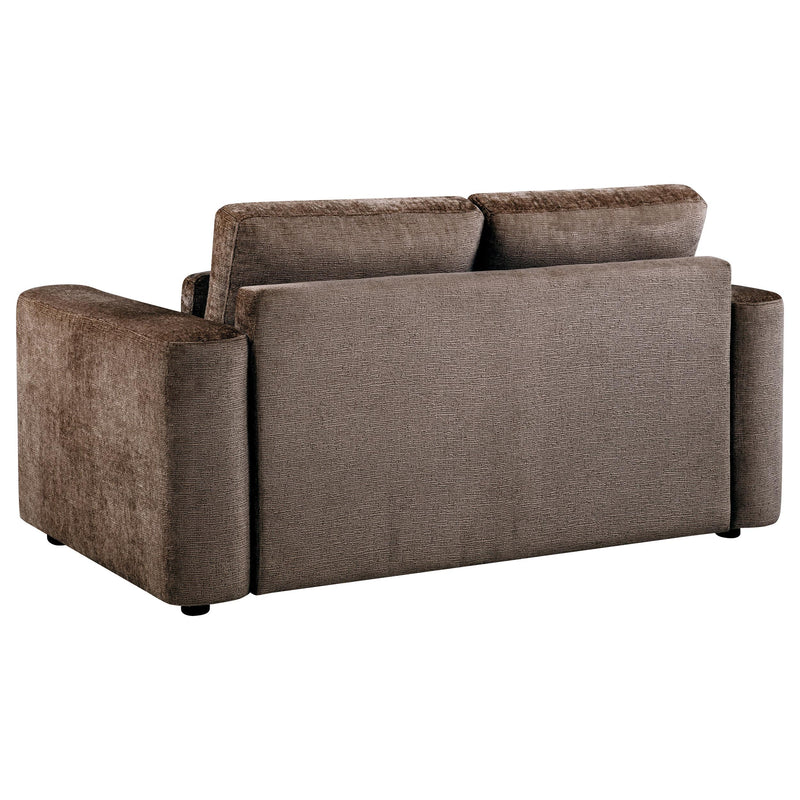 Amador 2-piece Chenille Upholstered Track Arm Sofa Set Chocolate - 511234-S2