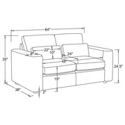 Amador 2-piece Chenille Upholstered Track Arm Sofa Set Chocolate - 511234-S2