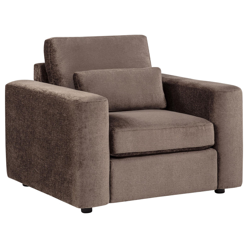 Amador 3-piece Chenille Upholstered Track Arm Sofa Set Chocolate - 511234-S3