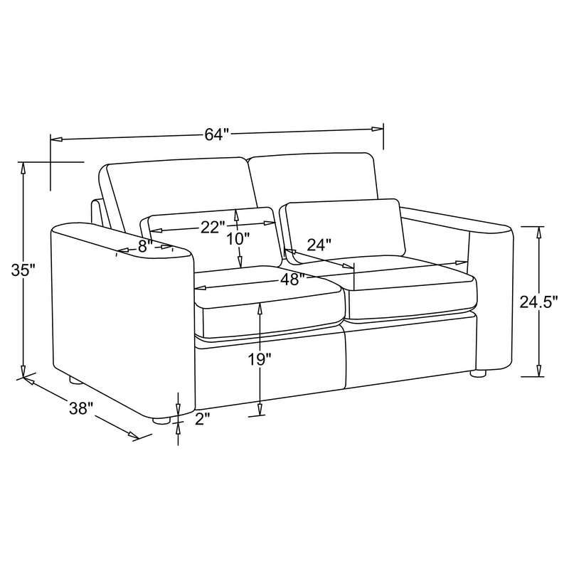 Amador Chenille Upholstered Track Arm Loveseat Camel - 511232
