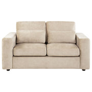 Amador Chenille Upholstered Track Arm Loveseat Camel - 511232