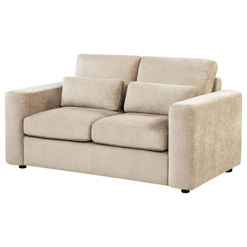 Amador Chenille Upholstered Track Arm Loveseat Camel - 511232