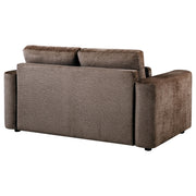 Amador Chenille Upholstered Track Arm Loveseat Chocolate - 511235
