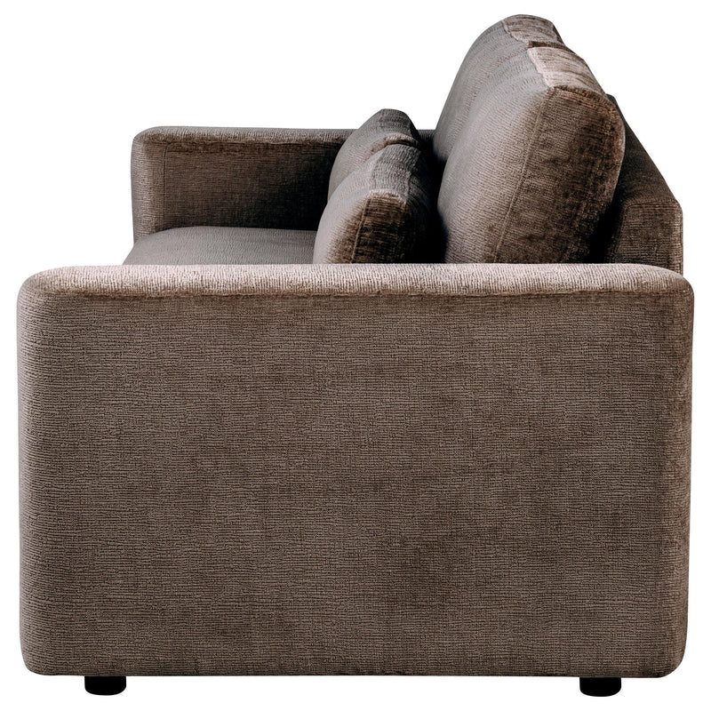 Amador Chenille Upholstered Track Arm Sofa Chocolate - 511234
