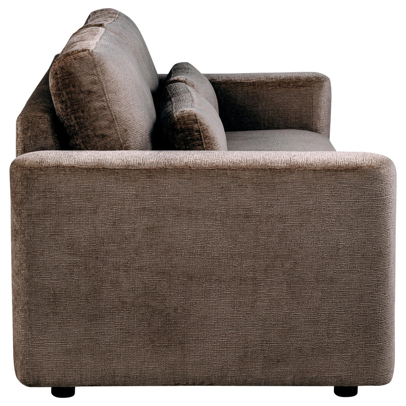 Amador Chenille Upholstered Track Arm Sofa Chocolate - 511234