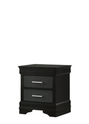 Amalia Black Nightstand - Gate FurnitureNightstand