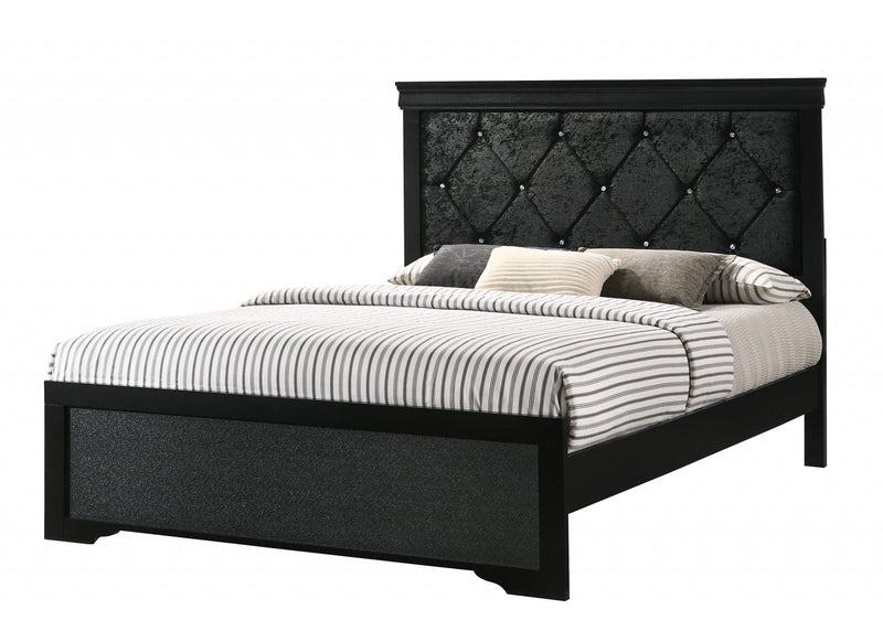 Amalia Black Queen Panel Bed - Gate FurnitureQueen Bed