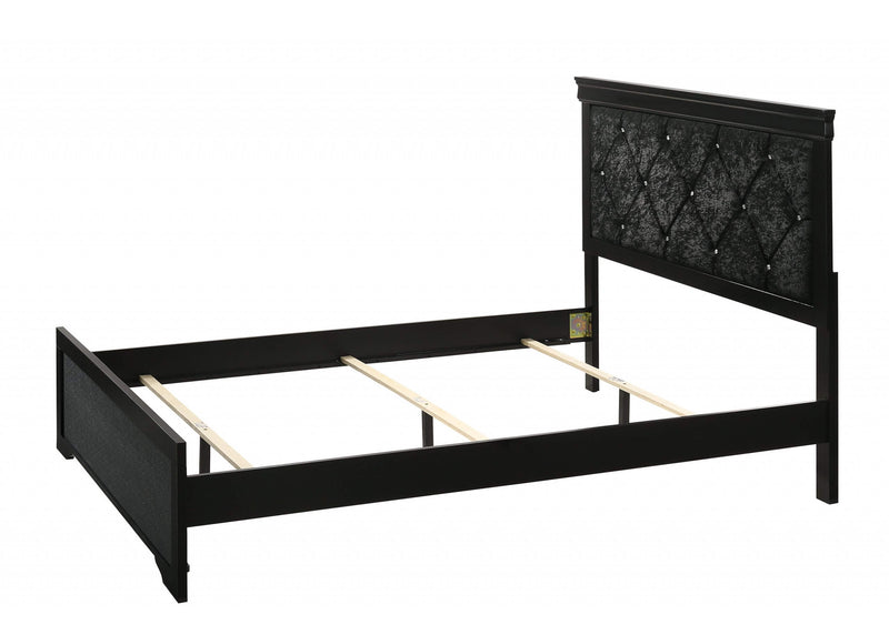 Amalia Black Twin Panel Bed - Gate FurnitureTwin Bed